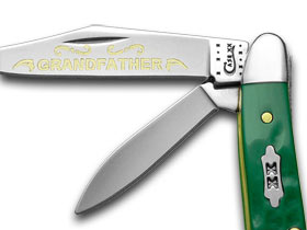 W.R. Case XX Knives Rough Green Grandfather 1/500 Peanut Pocket Knife 50470 GF