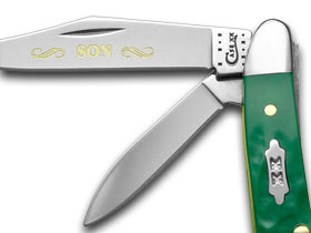 W.R. Case XX Knives Rough Green Son 1/500 Peanut Pocket Knife 50470 S