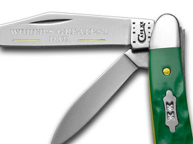 W.R. Case XX Knives Rough Green World's Greatest Dad 1/500 Peanut Pocket Knife 50470 WGD