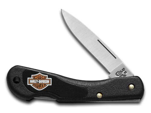 W.R. Case XX Knives Harley-Davidson Black Zytel Synthetic Mini Blackhorn Lockback Stainless Pocket Knife 52177