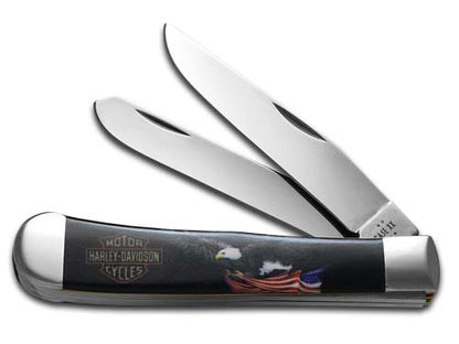 W.R. Case XX Knives Trapper Harley-Davidson Black Synthetic 52277 Stainless Pocket Knife