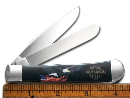 W.R. Case XX Knives Trapper Harley-Davidson Black Synthetic 52277 Stainless Pocket Knife