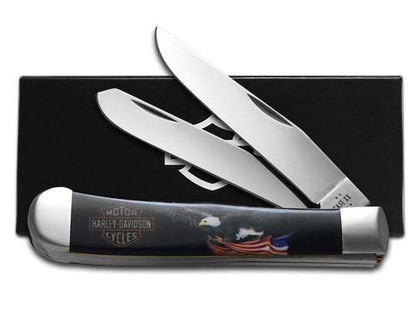 W.R. Case XX Knives Trapper Harley-Davidson Black Synthetic 52277 Stainless Pocket Knife