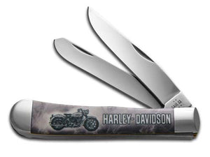 W.R. Case XX Knives Trapper Harley-Davidson White Synthetic 52279 Stainless Pocket Knife