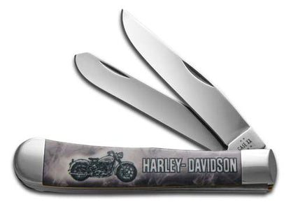W.R. Case XX Knives Trapper Harley-Davidson White Synthetic 52279 Stainless Pocket Knife