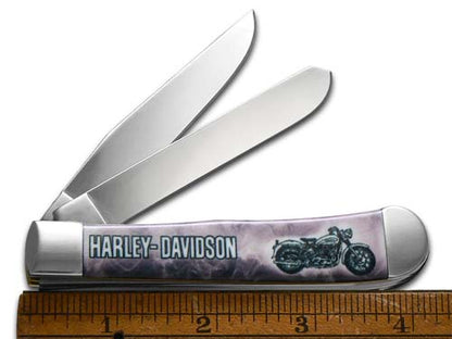 W.R. Case XX Knives Trapper Harley-Davidson White Synthetic 52279 Stainless Pocket Knife