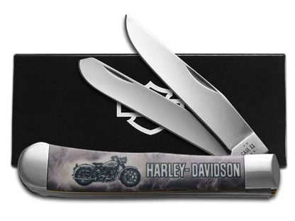 W.R. Case XX Knives Trapper Harley-Davidson White Synthetic 52279 Stainless Pocket Knife