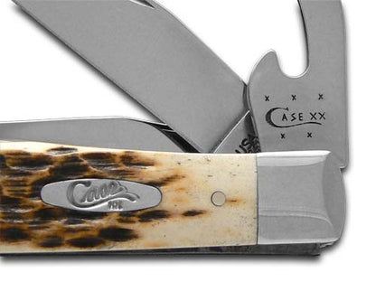 Case XX™ Knives Hobo Jigged Amber Bone Handle Stainless Pocket Knife 00052