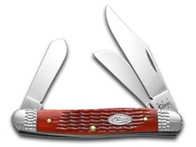 Case XX™ Knives Med Stockman Jigged Dark Red Bone Worked Bolsters Stainless 53221