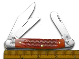 Case XX™ Knives Med Stockman Jigged Dark Red Bone Worked Bolsters Stainless 53221