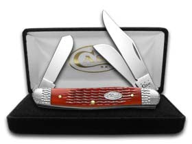 Case XX™ Knives Med Stockman Jigged Dark Red Bone Worked Bolsters Stainless 53221