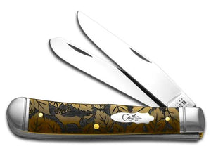 W.R. Case XX Knives Elk Scene Antique Bone Trapper 1/500 Stainless 58182ELK Pocket Knife