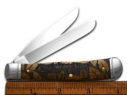 W.R. Case XX Knives Elk Scene Antique Bone Trapper 1/500 Stainless 58182ELK Pocket Knife