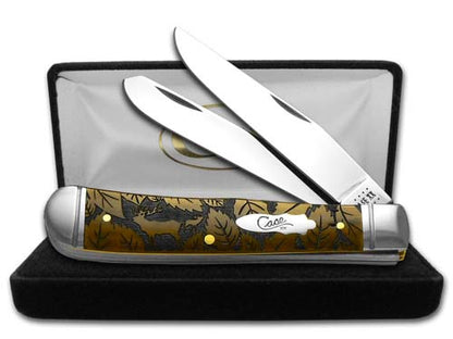 W.R. Case XX Knives Elk Scene Antique Bone Trapper 1/500 Stainless 58182ELK Pocket Knife