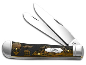 W.R. Case XX Knives Trapper Aliens Antique Bone 1/500 Stainless Pocket Knife 58182ALS