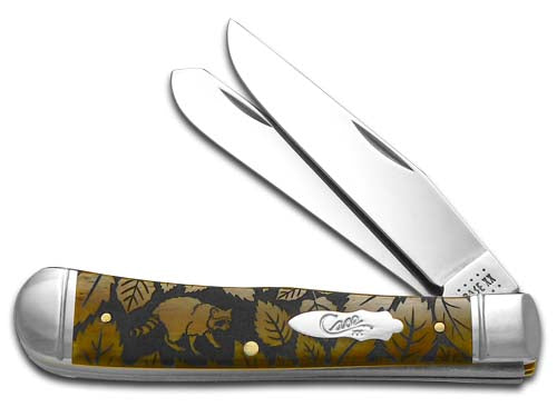 W.R. Case XX Knives Racoon Wildlife Series Antique Bone Trapper 1/500 Stainless Pocket Knife CA58182 RACOON