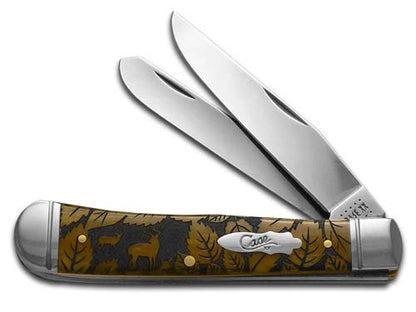 W.R. Case XX Knives Wildlife Series Deer Antique Bone Trapper 1/500 Stainless Pocket Knife CA58182 DEER CA58182DEER