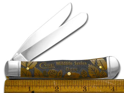 W.R. Case XX Knives Wildlife Series Deer Antique Bone Trapper 1/500 Stainless Pocket Knife CA58182 DEER CA58182DEER