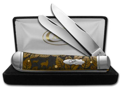 W.R. Case XX Knives Wildlife Series Deer Antique Bone Trapper 1/500 Stainless Pocket Knife CA58182 DEER CA58182DEER
