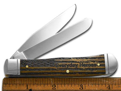 W.R. Case XX Knives EMT Everyday Heroes Antique Bone Trapper Stainless Pocket Knife 58182EMT