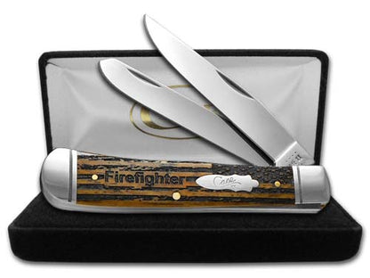 W.R. Case XX Knives Firefighter Everyday Heroes Antique Bone Trapper Pocket Knife 58182FF