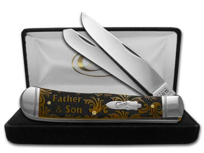 W.R. Case XX Knives Father and Son Antique Bone Trapper 1/500 Stainless Pocket Knife CA58182 FS