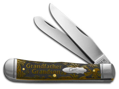 W.R. Case XX Knives Grandfather and Grandson Antique Bone Trapper 1/500 Stainless Pocket Knife CA58182 GFGS