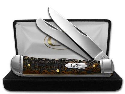 W.R. Case XX Knives Trapper Antique Bone Happy Anniversary Husband Stainless Pocket Knife 58182HAH