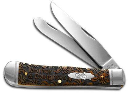 W.R. Case XX Knives Mother & Daughter Antique Bone Trapper 1/500 Stainless Pocket Knife 58182MD