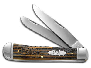 W.R. Case XX Knives Police Everyday Heroes Antique Bone Trapper Pocket Knife 58182P