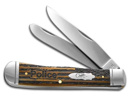W.R. Case XX Knives Police Everyday Heroes Antique Bone Trapper Pocket Knife 58182P