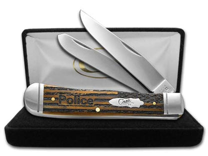 W.R. Case XX Knives Police Everyday Heroes Antique Bone Trapper Pocket Knife 58182P