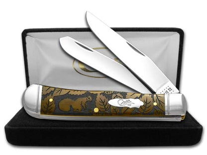 W.R. Case XX Knives Squirrel Wildlife Series Antique Bone Trapper 1/500 Stainless Pocket Knife CA58182 SQ