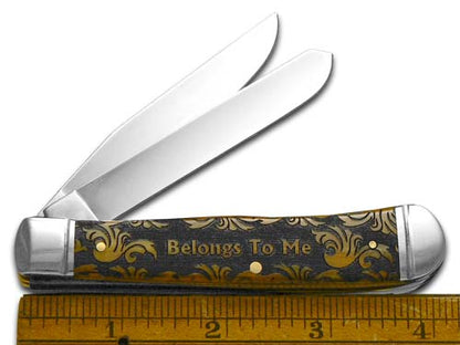 W.R. Case XX Knives World's Greatest Dad Antique Bone Trapper 1/500 Stainless Pocket Knife CA58182 WGD