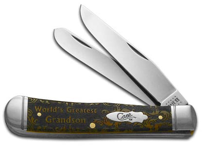 W.R. Case XX Knives World's Greatest Grandson Antique Bone Trapper 1/500 Stainless Pocket Knife CA58182 WGGS