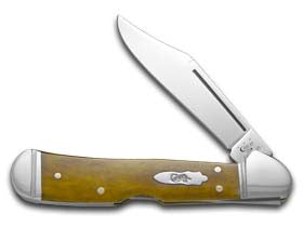 W.R. Case XX Knives Smooth Antique Bone Mini Copperlock Stainless Pocket Knife 58186
