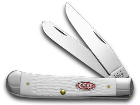 Case XX™ Knives SparXX™ Knives Trapper Jigged White Delrin Stainless Pocket Knife 60182