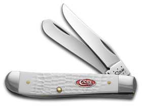 Case XX™ Knives SparXX™ Knives Mini Trapper Jigged White Delrin Stainless Pocket Knife 60186