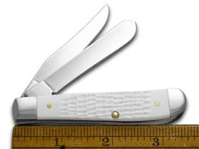 Case XX™ Knives SparXX™ Knives Mini Trapper Jigged White Delrin Stainless Pocket Knife 60186