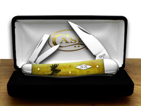 W.R. Case XX Knives Antique Bone Deer Scene Seahorse Whittler 1/500 Pocket Knife 6068 DS