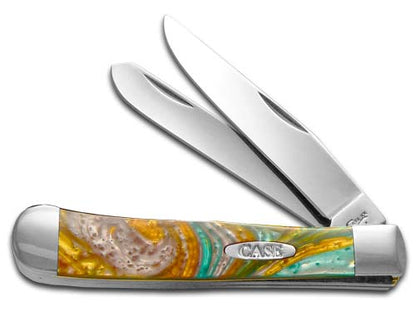 W.R. Case XX Knives Abalone Corelon Trapper Stainless Pocket Knife CA6073 AB