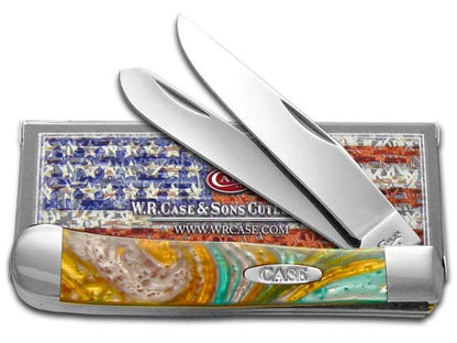 W.R. Case XX Knives Abalone Corelon Trapper Stainless Pocket Knife CA6073 AB