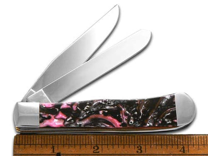 W.R. Case XX Knives Trapper 6073BLS Black Salmon Corelon Stainless Steel Pocket Knife