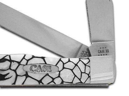 W.R. Case XX Knives Trapper Scorpion Heavenly White Pearl Stainless Pocket Knife 6073HP-SPN
