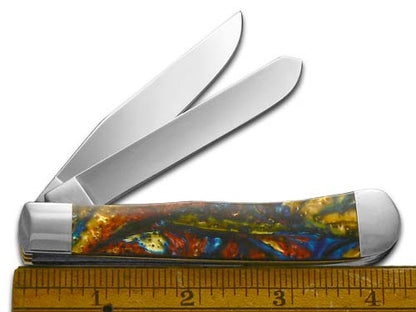 W.R. Case XX Knives Northern Lights Corelon Trapper Stainless Pocket Knife CA6073 NL