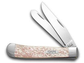 W.R. Case XX Knives Trapper - Custom Pink Pearl Corelon Pocket Knife 6073 PC