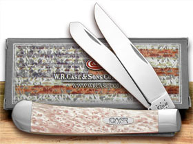 W.R. Case XX Knives Trapper - Custom Pink Pearl Corelon Pocket Knife 6073 PC