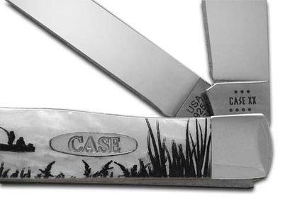 W.R. Case XX Knives Bass Fever Trapper 6073BASS-HP White Pearl Stainless Pocket Knife 6073HP-BASS