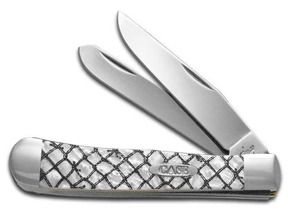 W.R. Case XX Knives White Pearl Corelon Fishing Net Trapper 1/500 Stainless Pocket Knife CA6073HP - FN CA6073HP-FN