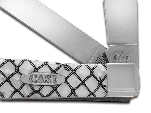 W.R. Case XX Knives White Pearl Corelon Fishing Net Trapper 1/500 Stainless Pocket Knife CA6073HP - FN CA6073HP-FN
